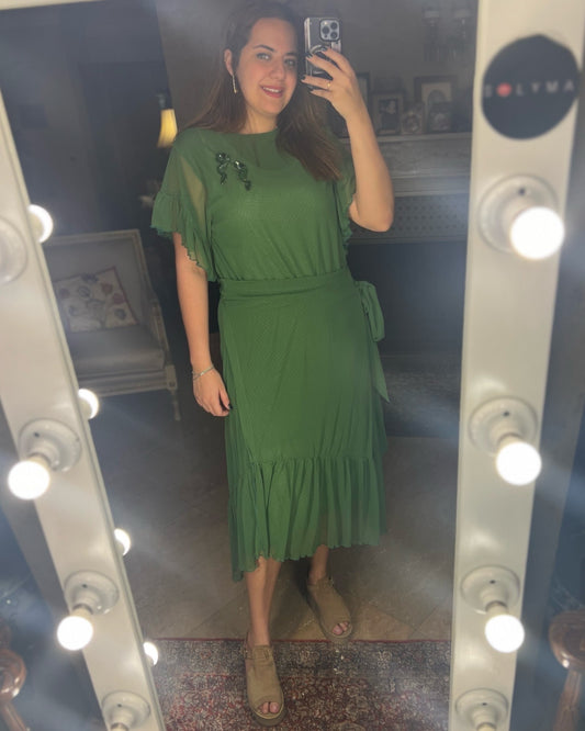 Wrap Tulle Dress Green