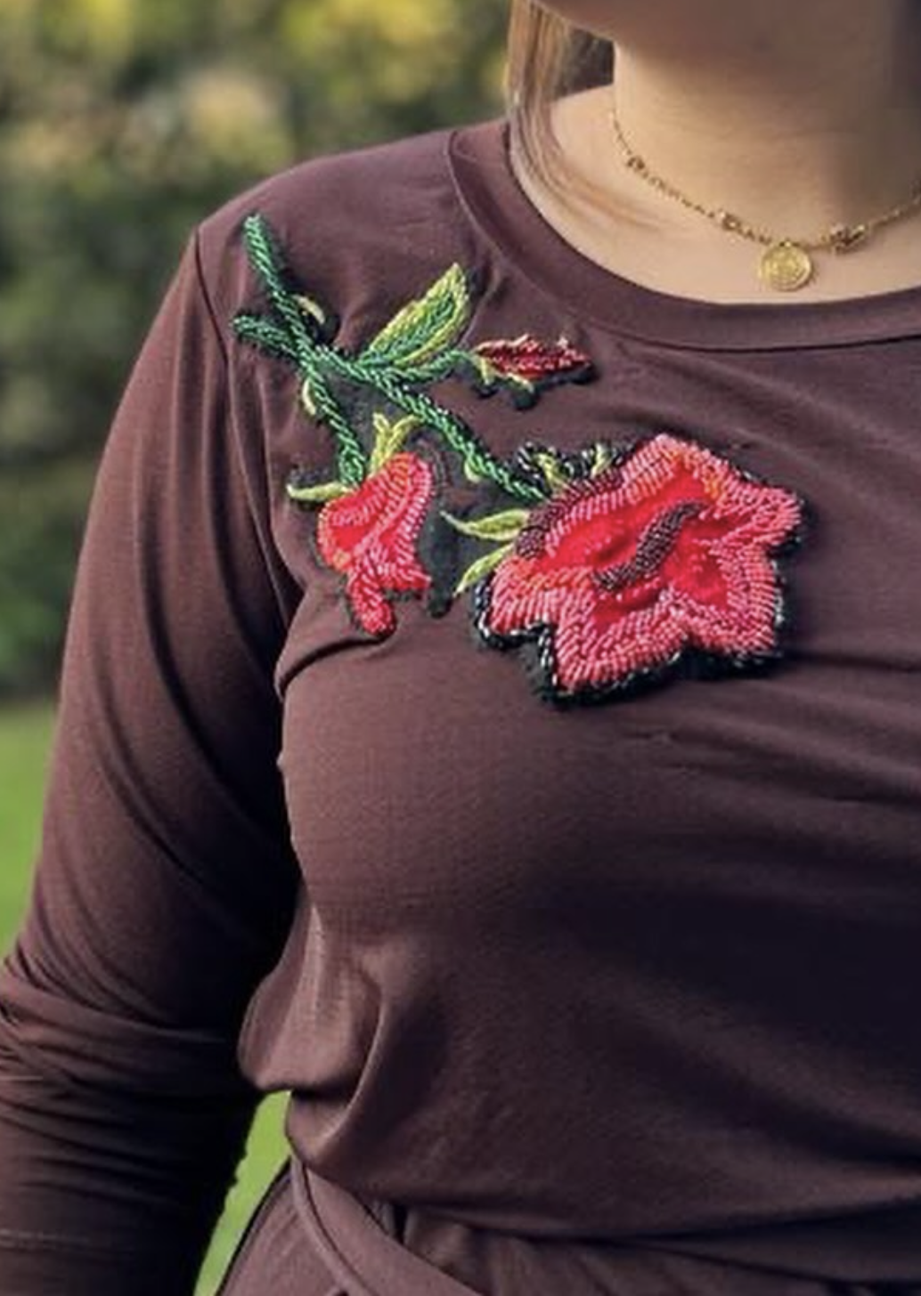 Cotton dress with Flower appliqué