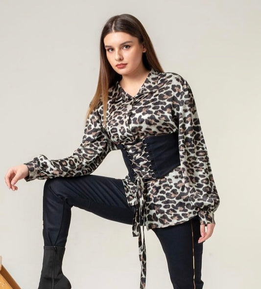 Silk Cheetah Blouse